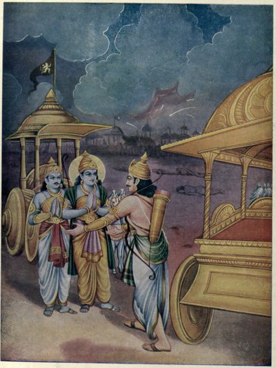 Ajuna and Srikrishna meets Yudhistira by Ramanarayanadatta astri